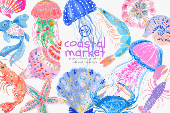 Download Coastal Market Clipart Set - Premium Bundle